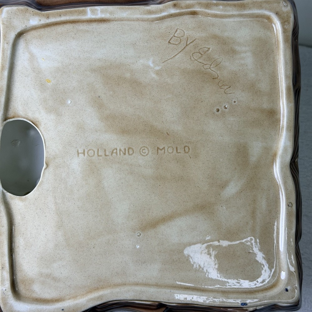 Vintage Holland Mold 1972 White Grizzly Bear Salmon Fish Cigar Ashtray MCM - Picture 6 of 7